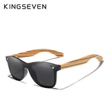 KINGSEVEN Polarized Sunglasses For Men UV400 Bamboo Zebra Women Sun Glasses Brand Wood Eyewear Square Multicolor Lens Eyeglasses