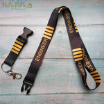 1 Set Engineer Lanyards Neck Strap Phone Chaveiro Key Chain llavero Lanyard for ID Card Holder Flight Crew Gift for Engineer