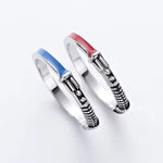 Harong Star Lightsaber Ring Set for Men Punk Vintage Initial Ring Movie Fashion Jewelry Christmas Gift for Man Enamel Rings