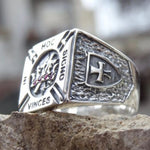 Unique Lucky Anel Freeshipping New Knights Templar Ring Stainless Steel with Stones Masonic Handmade Jewelry Gift Us Size