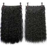 XUANGUANG Synthetic Curly Hair 24 Inches 5 Clip-on Hair Extension Wig Wavy Hairstyle Natural Curly Hair Straight Hair Women