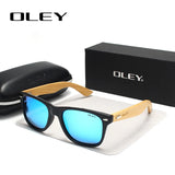 OLEY  Brand Bamboo Leg Polarized Sunglasses men Classic Square goggle Fashion Retro Female sun glasses Customizable logo YZ2140