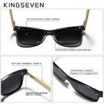 KINGSEVEN Brand Bamboo Temples Polarized Sunglasses Men Classic Square Goggle Fashion Retro Female Sun Glasses Custom logo