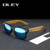 OLEY  Brand Bamboo Leg Polarized Sunglasses men Classic Square goggle Fashion Retro Female sun glasses Customizable logo YZ2140