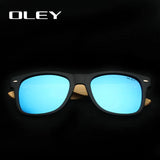 OLEY New Bamboo Polarized Sunglasses Men Wooden Sun glasses Women Brand Designer Original Wood Glasses masculino