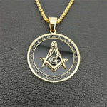 Hip Hop Stainless Steel Masonic Symbol Necklaces & Pendants For Women/Men Gold Color Free-mason Fashion Jewelry Dropshipping