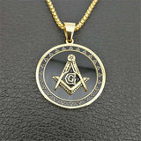 Hip Hop Stainless Steel Masonic Symbol Necklaces & Pendants For Women/Men Gold Color Free-mason Fashion Jewelry Dropshipping