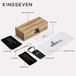 KINGSEVEN Polarized Sunglasses For Men UV400 Bamboo Zebra Women Sun Glasses Brand Wood Eyewear Square Multicolor Lens Eyeglasses