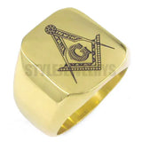 Black Gold Silver Color Masonic Ring Stainless Steel Jewelry Classic Freemasonry Mason Biker Men Ring SWR0009A