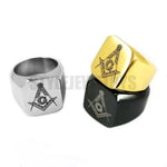 Black Gold Silver Color Masonic Ring Stainless Steel Jewelry Classic Freemasonry Mason Biker Men Ring SWR0009A