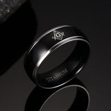 Vnox Brand 100% Titanium Carbide Ring Freemasonry Masonic Black Men Ring Free Mason