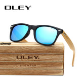 OLEY  Brand Bamboo Leg Polarized Sunglasses men Classic Square goggle Fashion Retro Female sun glasses Customizable logo YZ2140