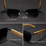 Original KINGSEVEN Brand Bamboo Cat Eye Sunglasses Polarized Metal Frame Wood Glasses Women Luxury Sun Glasses With Wood Case