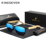 KINGSEVEN Brand Original Design Aluminum+Bamboo Natural Wooden Handmade Sunglasses Men Polarized Eyewear Sun Glasses For Women