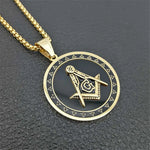 Hip Hop Stainless Steel Masonic Symbol Necklaces & Pendants For Women/Men Gold Color Free-mason Fashion Jewelry Dropshipping