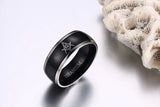 8mm Black Masonic Titanium Rings Men Male Jewelry Classic Freemasonry Wedding Bands