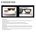 KINGSEVEN Brand Bamboo Temples Polarized Sunglasses Men Classic Square Goggle Fashion Retro Female Sun Glasses Custom logo