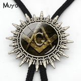 BOLO-0053 New Arrival Masonic Compass Neck Ties Sign Bolo Tie Glass Men Jewelry