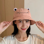 2021 New Parent-Kid Cartoon Frog Bucket Hat Panama Fishing Cap Cute Froggy Hat Homme Femme Bob Chapeau Outdoor Sun Fisherman Hat