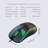 USB Wired Mouse 7200DPI Adjustable 6 Buttons Optical Professional Gamer Office Mouse Computer Accessories Mice for PC Laptop