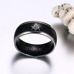 36L Stainles Steel AG Masonic Pattern Ring Men's Ring New Fashion Metal Religious Amulet Ring Accessories Party Jewelry Size7-12