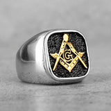 Retro Freemason Symbol Simple Charm Stainless Steel Mens Rings Masonic Templar for Male Biker Jewelry Creativity Gift Wholesale