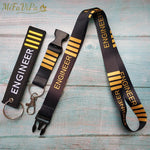 1 Set Engineer Lanyards Neck Strap Phone Chaveiro Key Chain llavero Lanyard for ID Card Holder Flight Crew Gift for Engineer