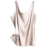 Strap Top Women Halter V Neck Basic White Cami Sleeveless Satin Silk Tank Tops Women'S Summer Camisole