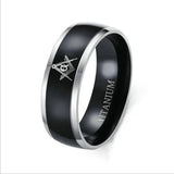 36L Stainles Steel AG Masonic Pattern Ring Men's Ring New Fashion Metal Religious Amulet Ring Accessories Party Jewelry Size7-12