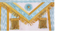 Canadian Master Mason Blue Lodge Apron Sky Blue with Rosettes & Golden Fringe