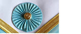 Canadian Master Mason Blue Lodge Apron Sky Blue with Rosettes & Golden Fringe