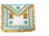 Canadian Master Mason Blue Lodge Apron Sky Blue with Rosettes & Golden Fringe