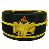 32nd Degree Scottish Rite Crown Cap | Wings Down Double Eagle Masonic Hat for Ceremonies