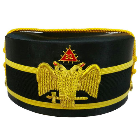 32nd Degree Scottish Rite Crown Cap | Wings Down Double Eagle Masonic Hat for Ceremonies