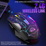 X18 Wireless Gaming Mouse Rechargeable with Rainbow RGB Backlit Optical Sensor and 3 DPI Ergonomic Gamer Mice for Windows Mac