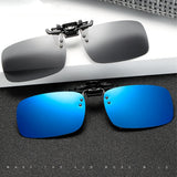 VIVIBEE Classic Flip Up Clip on Sunglasses Fishing Men Square Polarized Lens Night Vision Driving UV400 Women Glasses