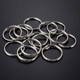 100/20Pcs DIY Polished Silver Keyring Stainless Steel Hole Round Key Ring Chain Rhodium Plated Round Split Keychain Wholesale