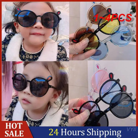 1~4PCS Fashion Summer Eyewear Plastic 2023 Childrens Sun Glasses Sunglasses Kids Sunglasses Round Frame Party Eyeglasses