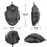 Redragon M908 RGB Backlight LED USB Wired Gaming Mouse 18 Programmable Mouse Buttons 12400 DPI