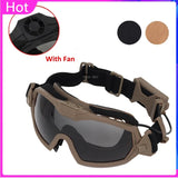 Military Tactical Goggles Anti Fog UV Protection Paintball Airsoft Glasses Windproof Motorcycle Shooting Cs Wargame Eyewears