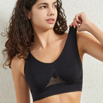 M-5XL Seamless Bras For Women Hollow Mesh Breathable Sports Bra Female Wireless No Pads Crop Top Sexy Lingerie Soft Brassiere