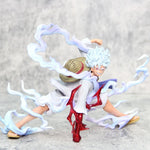 19cm One Piece Anime Figures Nika Luffy Gear 5th Action Figure Gear 5 Sun God Pvc Figurine Gk Statue Model Decoration Doll Toys