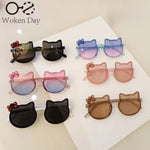 1PC Acrylic Bow Outdoor UV Protection Sun Glasses Baby Girls Children Cute Cat Sunglasses Classic Kids Boy UV400 Eyewear