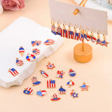 10Pcs 20styles USA Independence Day American Flag Jewelry Accessories DIY Making Alloy Enamel Heart Star Earrings Necklace Penda