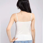 White Nude Pink White Lady Camis Soft Tank Casual Top Adjustable Thin Strap Vest New Women Camisole With Built In Shelf Bra Sexy