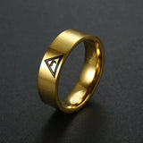 Gold Plated Stainless Steel 33 Degree Symbol Masonic Freemason Rings for Men Women