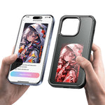 New-tech NFC Function Phone Case For iphone 15 14 13 Pro Max DIY Cases E ink Screen Phone Cover Cartoon Girl Fundas Battery Free