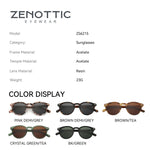 ZENOTTIC 2024 Fashion Round Polarized Sunglasses Women Uv400 Protection Shade High-quality Acetate Retro Sun Glasses ZS6215