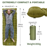 WESTTUNE Outdoor Camping Inflatable Mattress Thicken Sleeping Pad with Built-in Pillow & Pump Air Mat for Travel Hiking Climbing