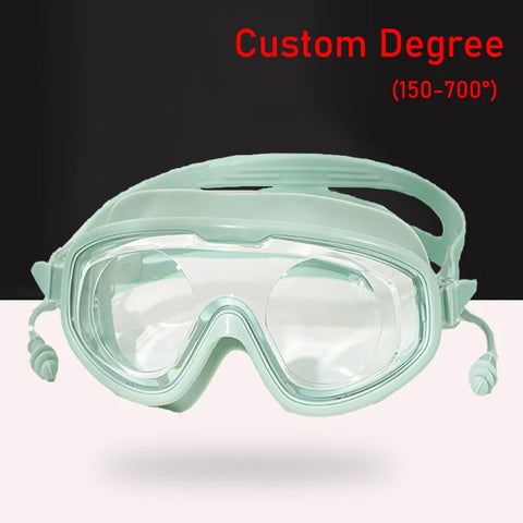 0~-7.0 Myopia Degree Swim Eyewear Women Optical Silicone Large Frame HD Clear Girls Anti Fog Swimming Goggles Diving Glasses